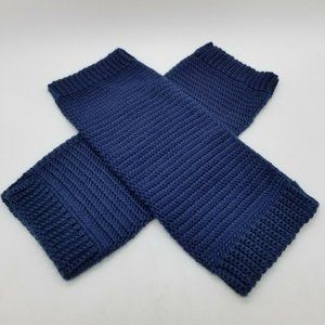 Handmade Crochet Navy Blue Soft Adult Size Leg Warmers for Fashion/Dance/Workout